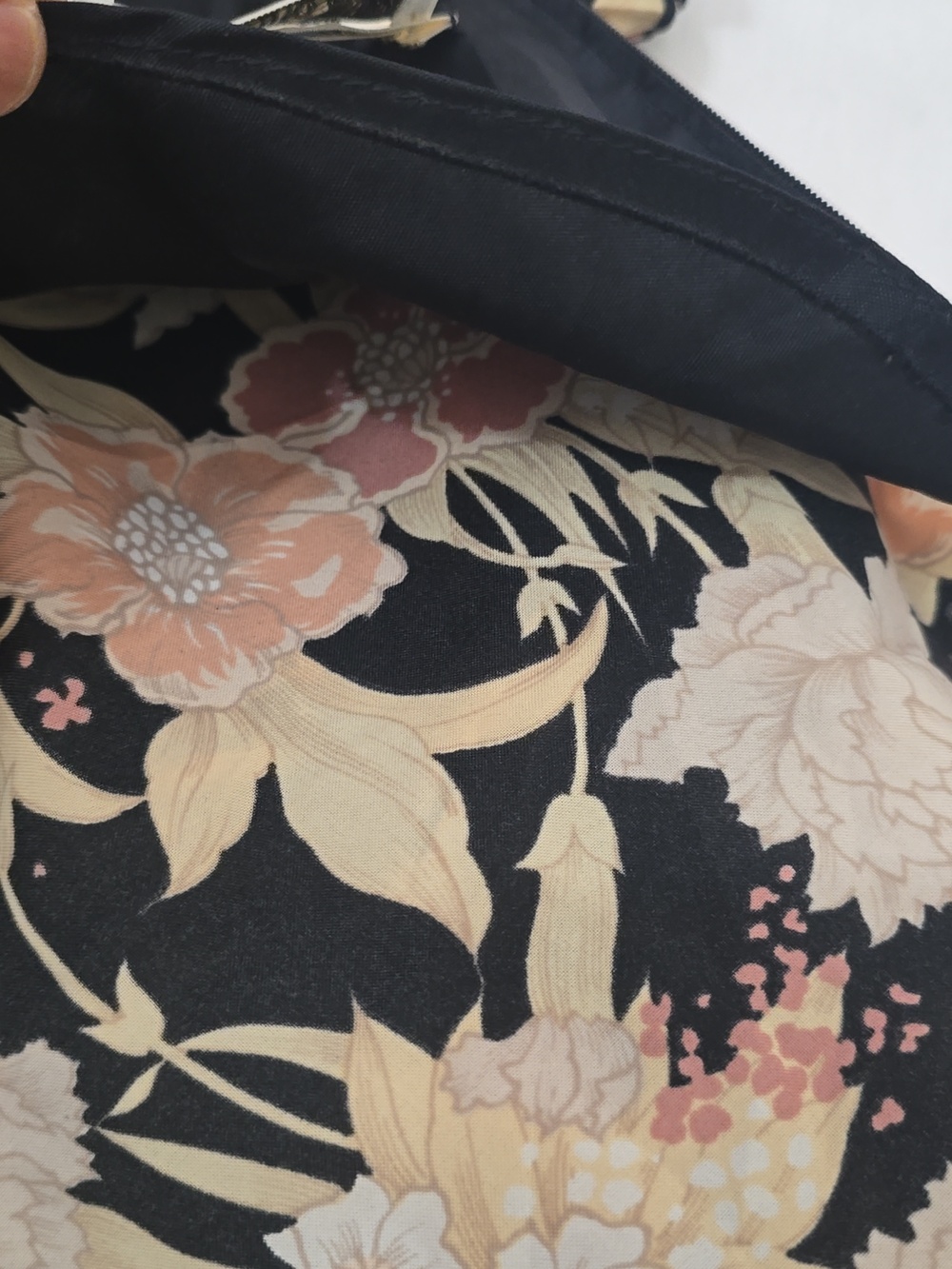 Victor Costa Black Floral Ruffle Maxi Dress with Pink & Cream Accents S - Picture 13 of 14